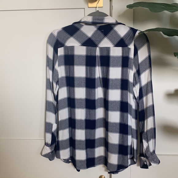 Rails Blue and white flannel button down - Picture 2 of 2